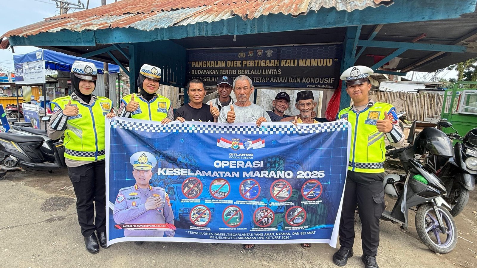 Ops Keselamatan: Ditlantas Polda Sulbar Sasar Komunitas Ojek di Kali Mamuju Ajak Jadi Pelopor Tertib Berkendara