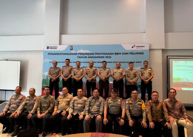 Polda Sulbar dan Pertamina Patra Niaga Perkuat Kerjasama, Tandatangani Perjanjian Penyedian BBM Tahun 2026