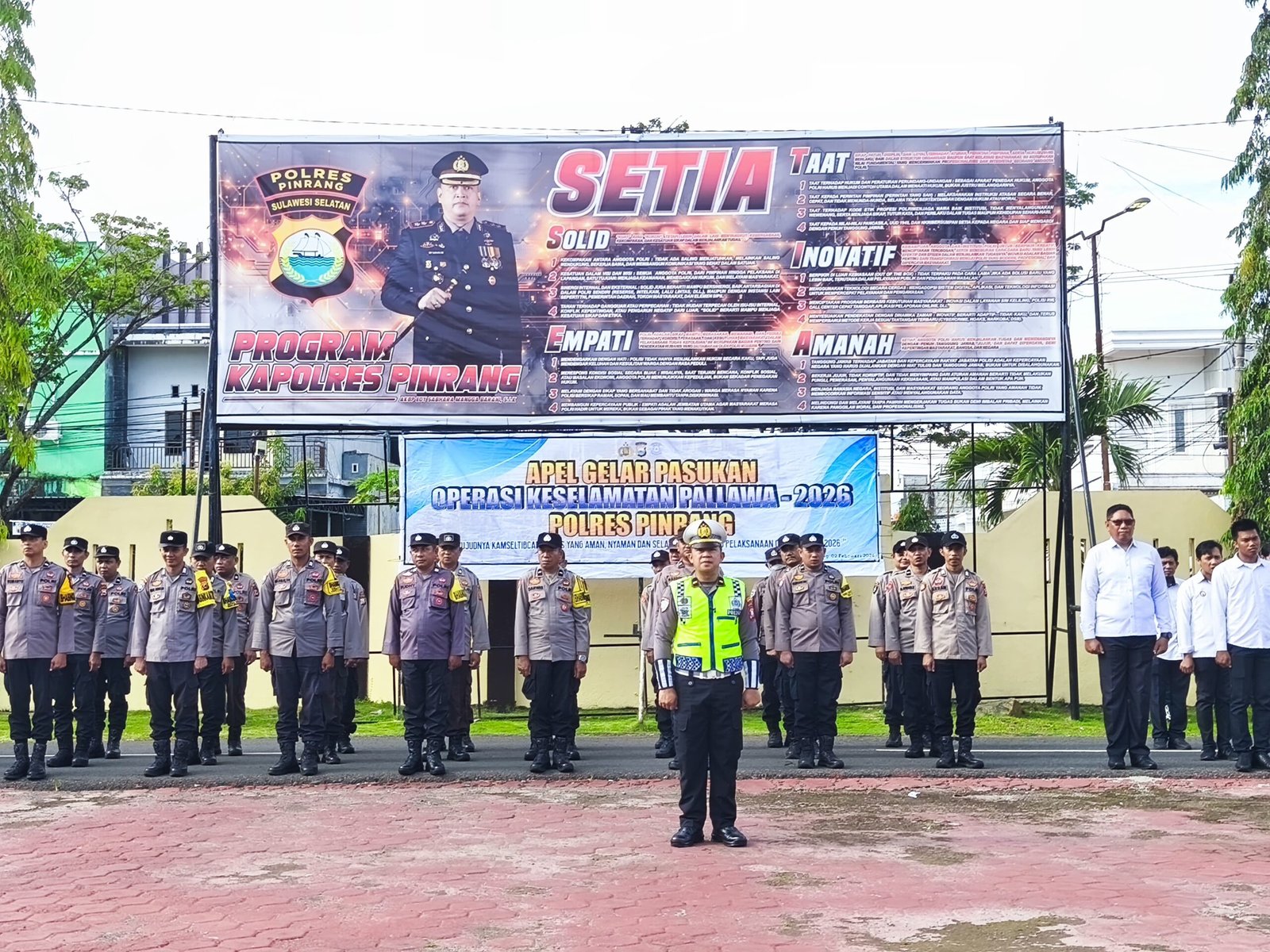 ‎Polres Pinrang Gelar Apel Pasukan Operasi Keselamatan Pallawa 2026