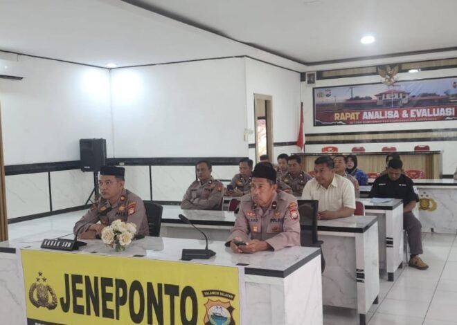 Tingkatkan Mental dan Spiritual personel Polres Jeneponto Gelar Binrohtal Secara Daring Bersama Seluruh Jajaran