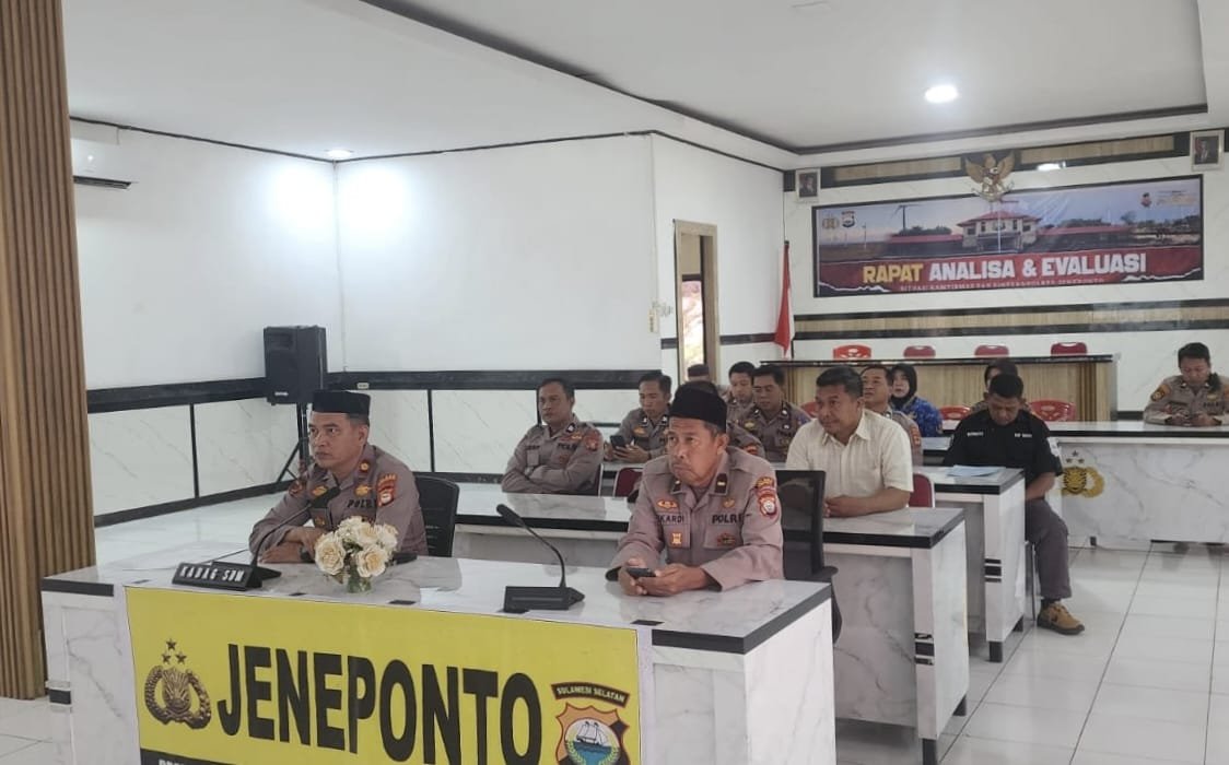 Tingkatkan Mental dan Spiritual personel Polres Jeneponto Gelar Binrohtal Secara Daring Bersama Seluruh Jajaran