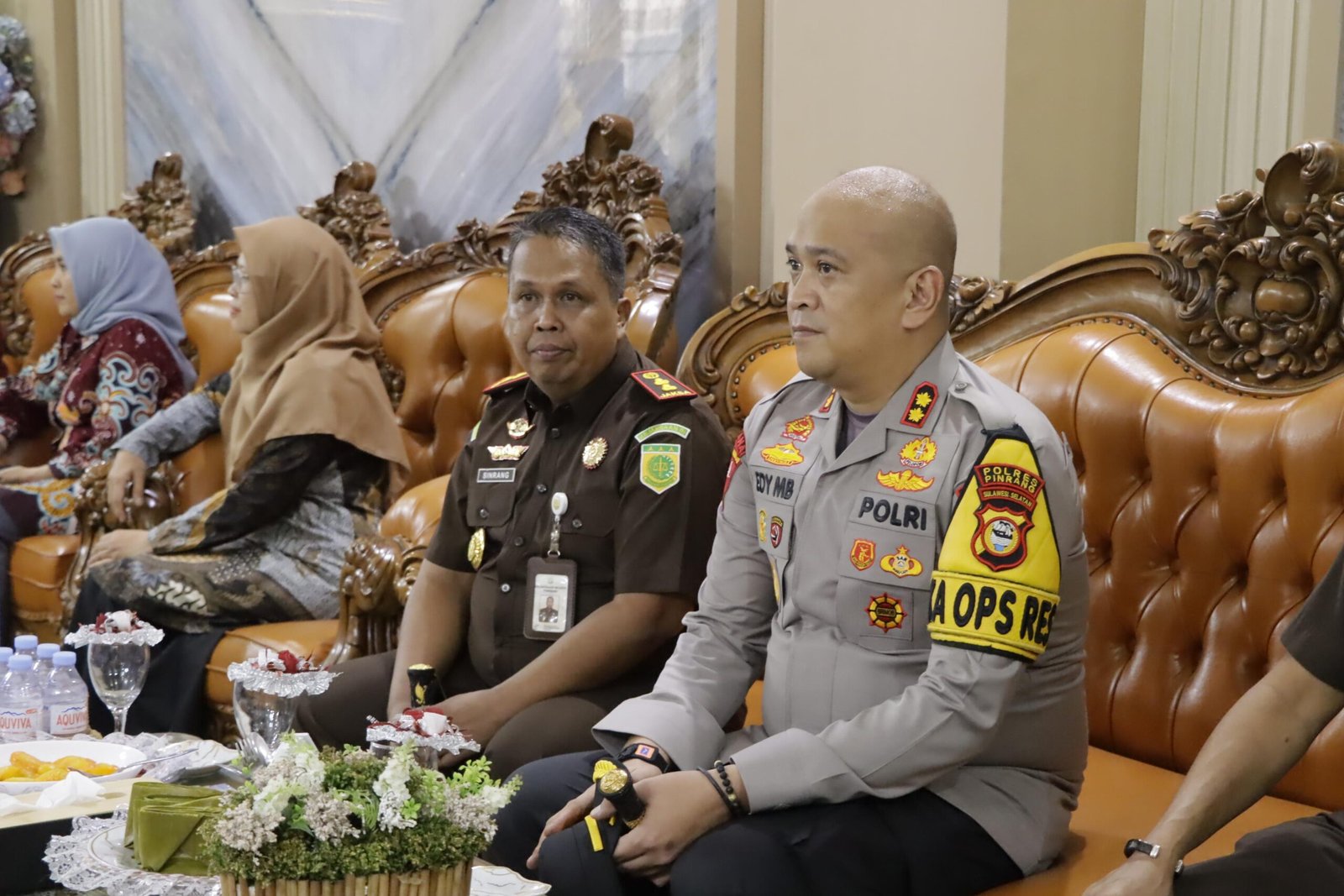 ‎Kapolres Pinrang Bersama Forkopimda Sambut Kunjungan Kerja Kepala Kejati Sulsel