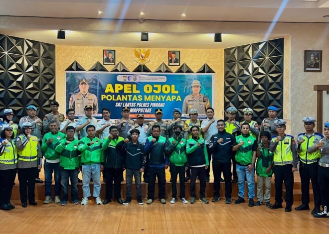 ‎Melalui Apel Ojol Polantas Menyapa, Polres Pinrang Perkuat Stabilitas Keamanan Daerah