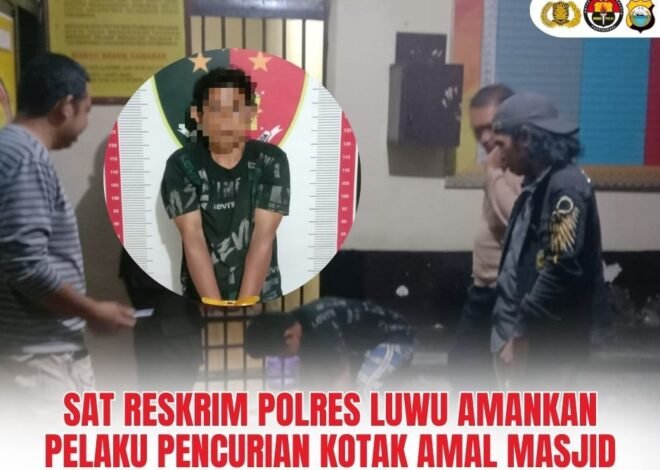 Satuan Reserse Kriminal Polres Luwu Berhasil Mengamankan Terduga Pelaku Pencurian Kotak Amal Mesjid