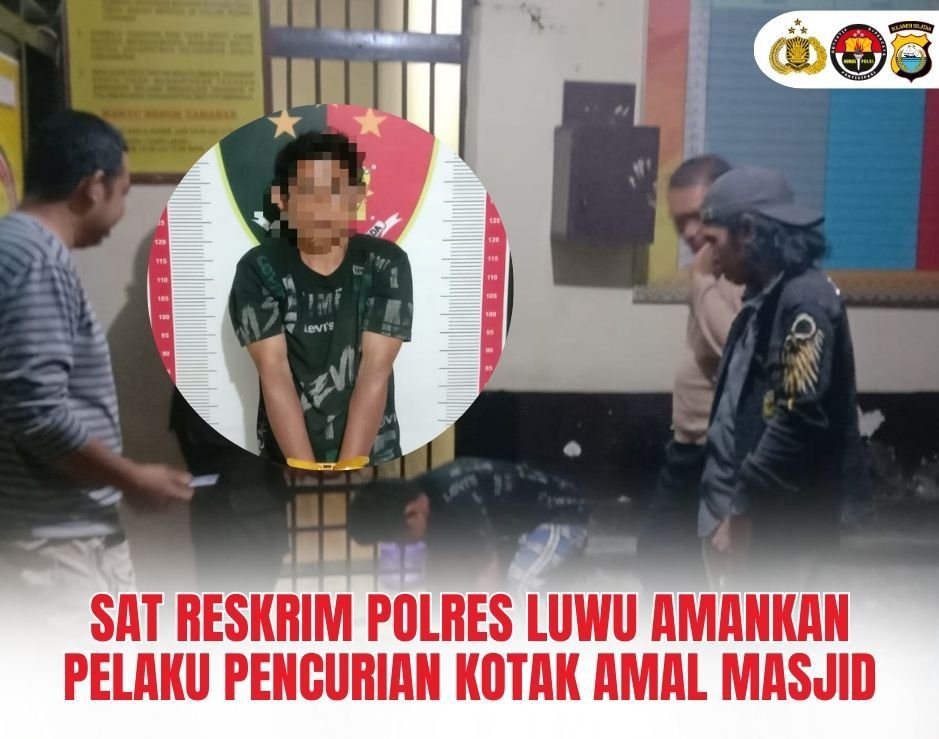 Satuan Reserse Kriminal Polres Luwu Berhasil Mengamankan Terduga Pelaku Pencurian Kotak Amal Mesjid