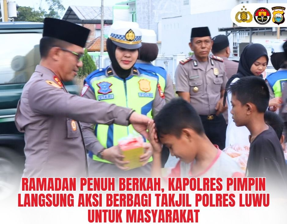 Ramadan Penuh Berkah, Kapolres Pimpin Langsung Aksi Berbagi Takjil Polres Luwu untuk Masyarakat