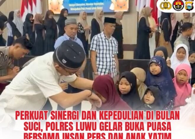 Perkuat Sinergi dan Kepedulian di Bulan Suci, Polres Luwu Gelar Buka Puasa Bersama Insan Pers dan Anak Yatim