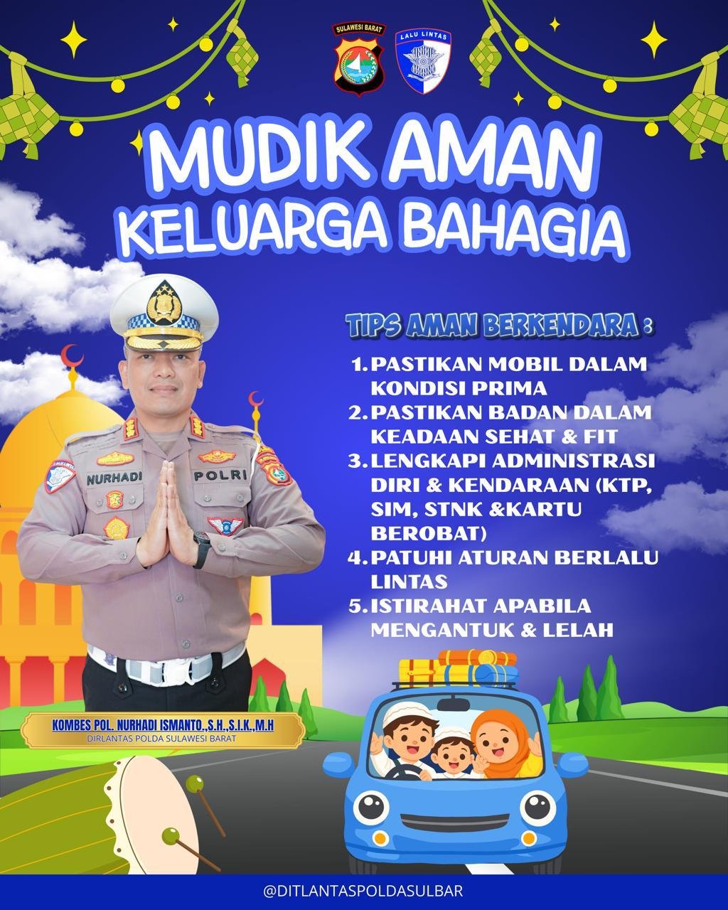 Ditlantas Polda Sulbar Berbagi Tips Mudik Aman, Jamin Perjalanan Keluarga Bahagia di Bulan Ramadan