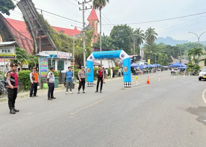 Wujud Pelayanan Humanis Polri, Personel Polres Tana Toraja Amankan dan Atur Lalu Lintas Saat Car Free Day