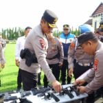 Kapolda Sulsel Pimpin Apel Pengecekan Senjata Api Serentak serta Penyambutan Personel Brimob BKO Polda Aceh