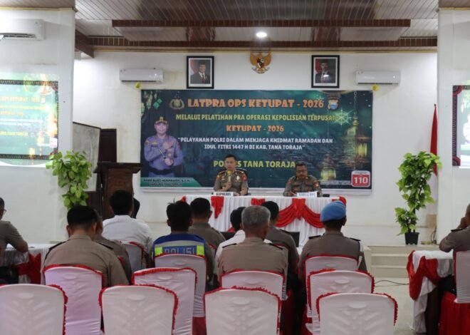 Polres Tana Toraja Gelar Lat Pra Ops Ketupat 2026, Tingkatkan Profesionalisme Personel Jelang Idul Fitri