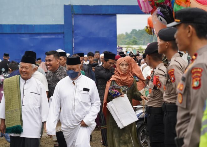 Polda Sulbar Siaga, Jaga Keamanan dan Kenyamanan Sholat Idul Fitri Jamaah Muhammadiyah di Stadion Manakarra