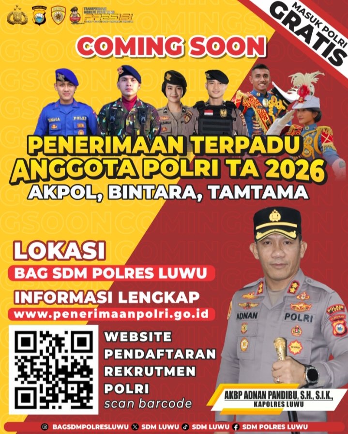 Penerimaan Terpadu Polri 2026 Segera Dibuka, Pendaftaran Dimulai Maret