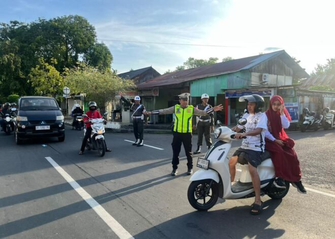 Pengaturan pagi, Sat Lantas Polres Parepare Berikan Perlindungan dan Rasa Aman Bagi Pengendara