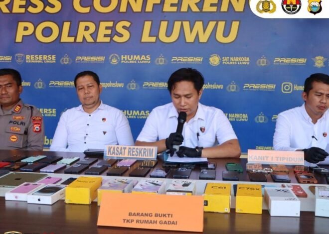 Satreskrim Polres Luwu Ungkap Kasus Curat di Empat TKP, Puluhan Barang Bukti Diamankan