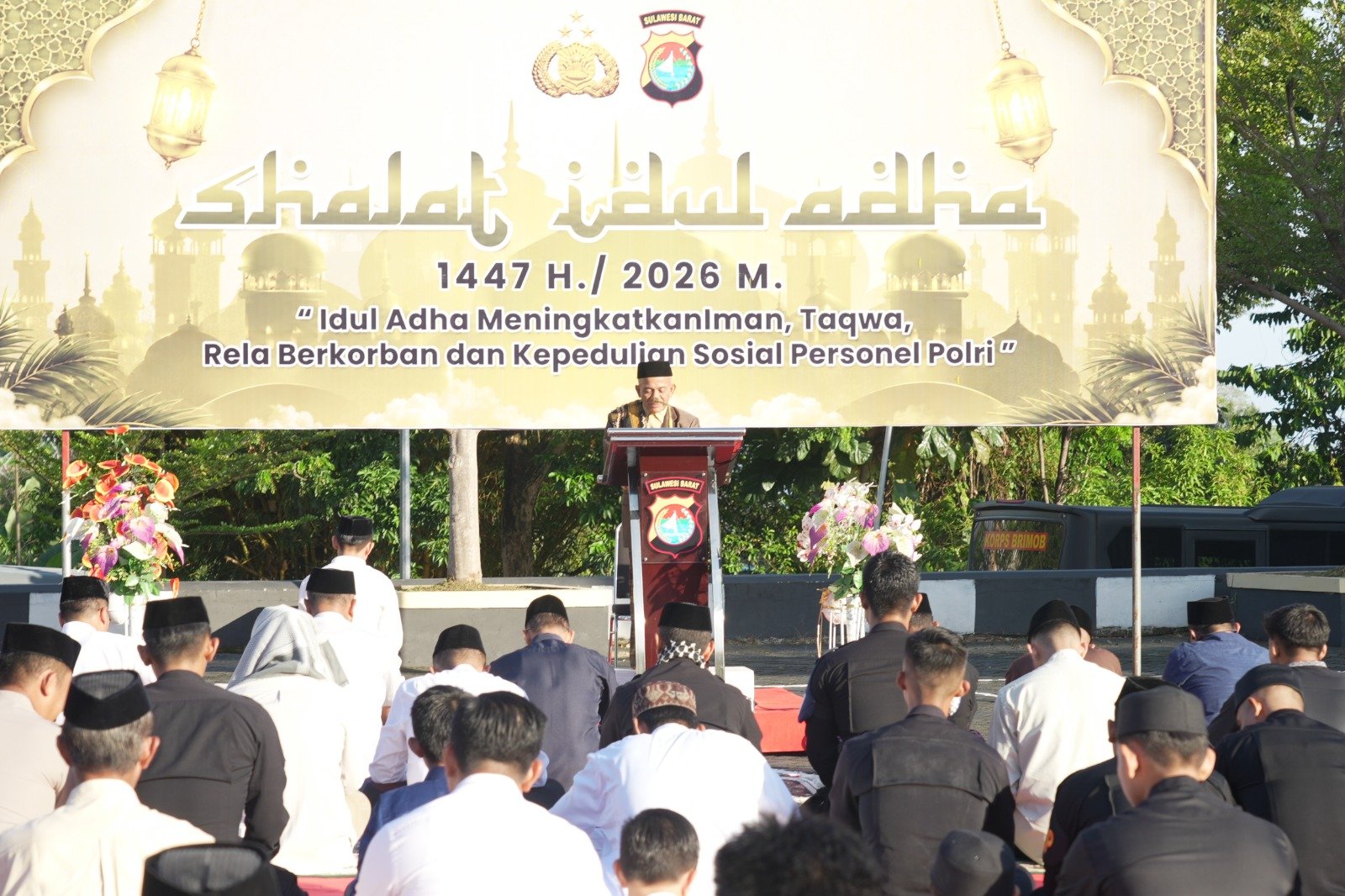 Gema Takbir Idul Adha di Polda Sulbar, Refleksi Semangat Berkorban Kapolda dan Jajaran dalam Ketaatan