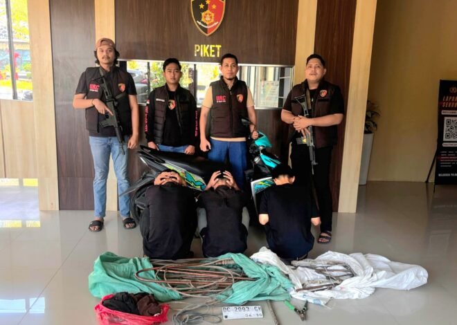 Respon Cepat, Tim Resmob Jatanras Polda Sulbar Tangkap 3 Pelaku Pencurian Tembaga Menara PLN