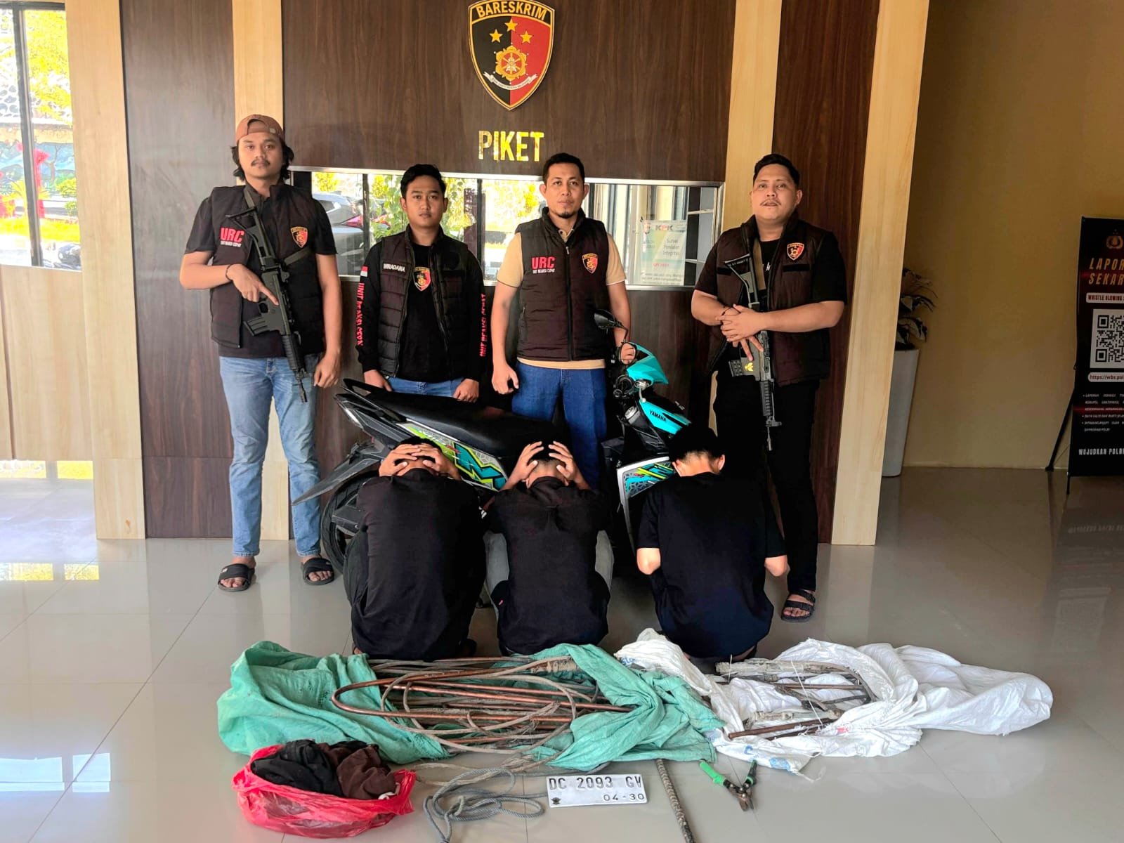Respon Cepat, Tim Resmob Jatanras Polda Sulbar Tangkap 3 Pelaku Pencurian Tembaga Menara PLN