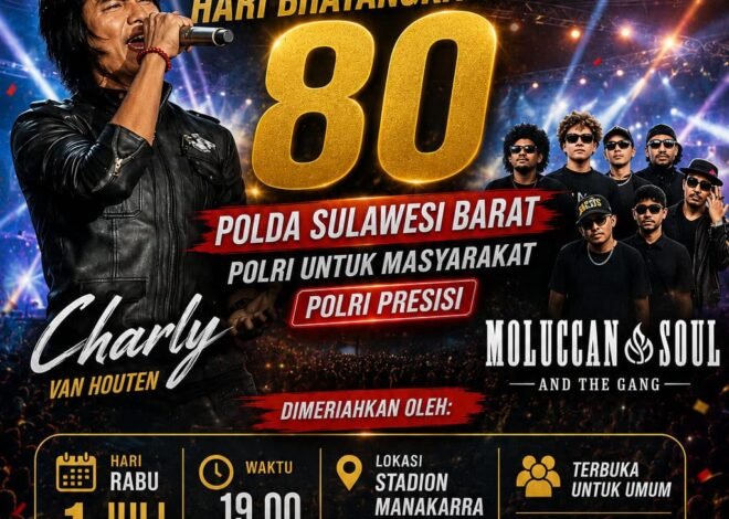 Gebyar HUT Bhayangkara ke‑80 Polda Sulbar: Charly Eks ST12 Siap Guncang Stadion Manakarra 1 Juli 2026, Gratis untuk Semua