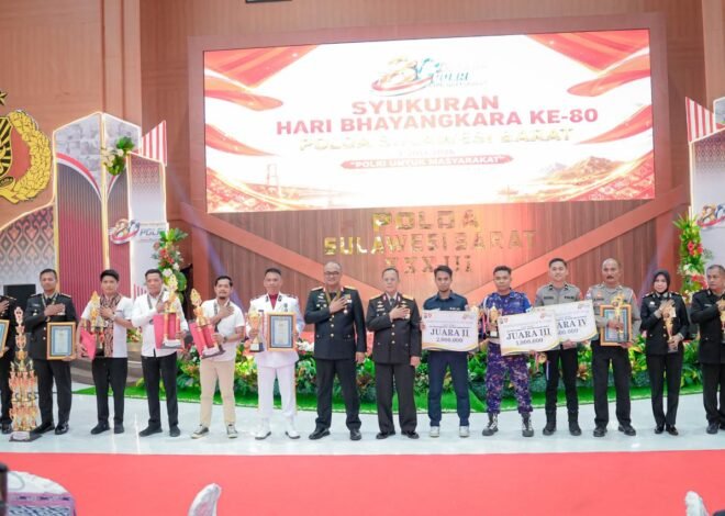 Luapan Kebahagiaan dan Kebersamaan Warnai Syukuran HUT Bhayangkara ke‑80 Polda Sulbar