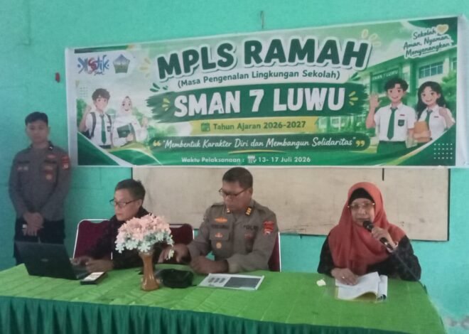 Tanamkan Empat Pilar Kebangsaan Sejak MPLS, Kasat Binmas Polres Luwu Bekali Siswa Baru SMAN 7 Luwu
