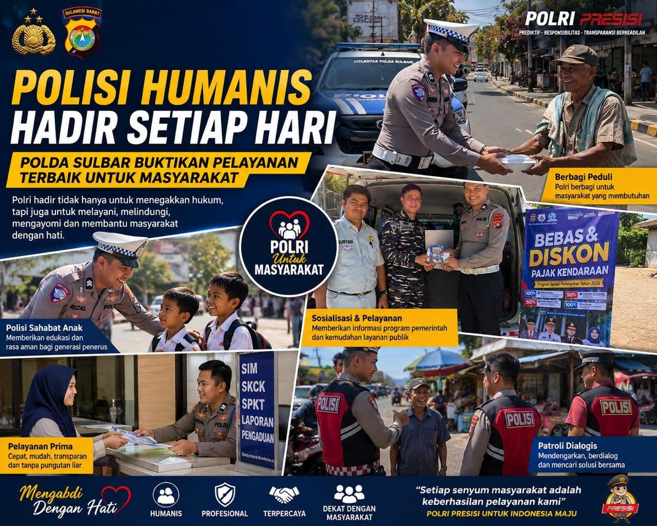 Polisi Humanis Hadir Setiap Hari, Polda Sulbar Buktikan Pelayanan Terbaik untuk Masyarakat