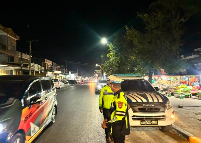 Patroli Blue Light Satlantas Polres Polman Sasar Titik Rawan di Kota Polewali