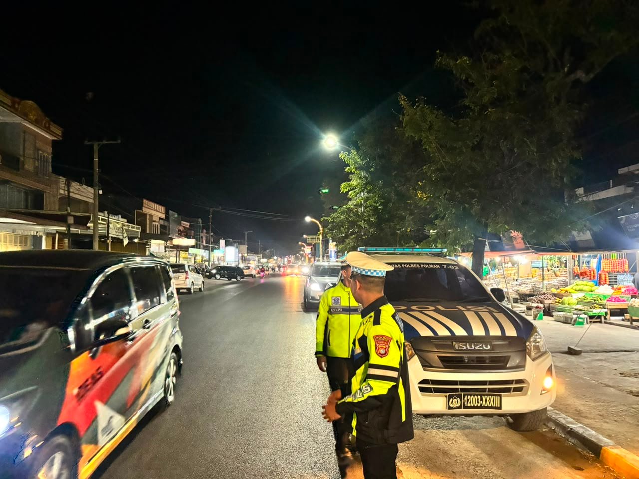 Patroli Blue Light Satlantas Polres Polman Sasar Titik Rawan di Kota Polewali