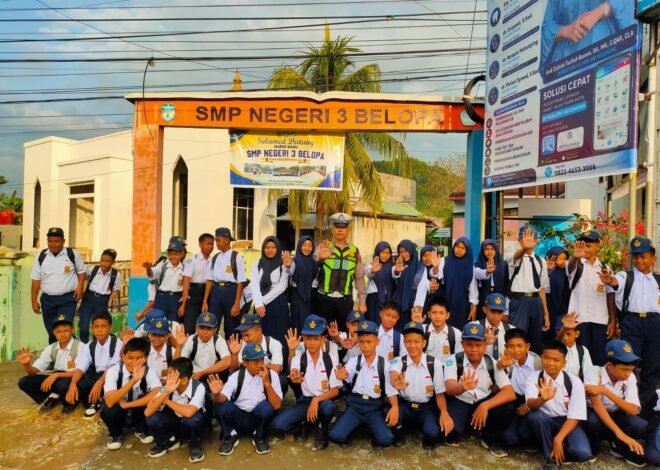 Police Goes to School, Satlantas Polres Luwu Tanamkan Budaya Tertib Berlalu Lintas Sejak Dini di SMPN 3 Belopa