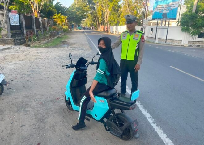 Satlantas Polres Polman Sosialisasikan Larangan Penggunaan Sepeda Listrik bagi Anak di Bawah Umur