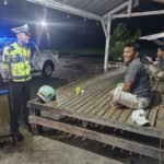 Jaga Malam yang Tetap Aman, Patroli Blue Light Polantas KARIB Polda Sulbar Sisir Wilayah Kalukku