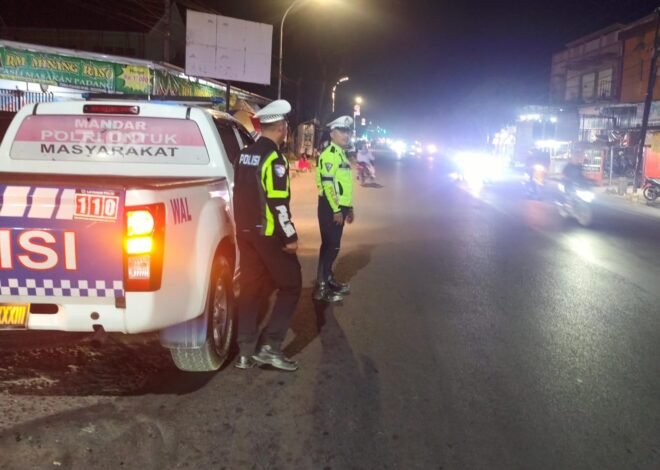 Satlantas Polres Polman Intensifkan Blue Light Patrol, Cegah Balap Liar dan Gangguan Kamtibmas