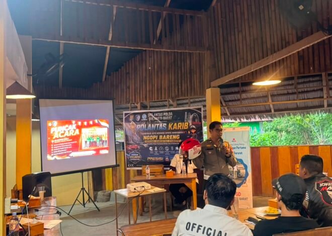 Ngopi Bareng Komunitas Motor: Polantas Polda Sulbar Kuatkan Semangat Merah Putih dan Keselamatan