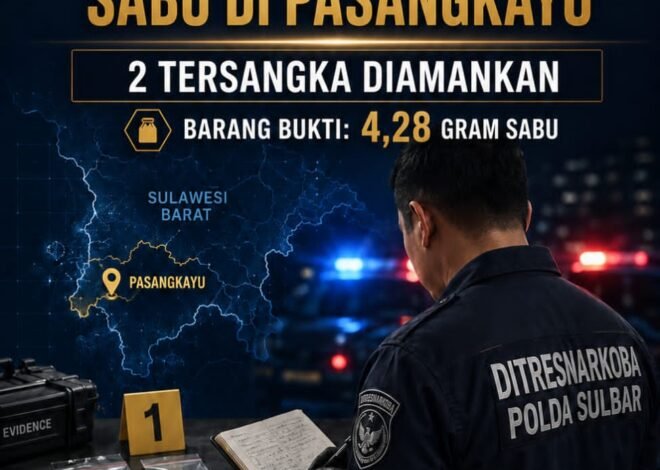Ditresnarkoba Polda Sulbar Ungkap Dua Kasus Sabu di Pasangkayu, Sita 4,28 Gram Barang Bukti