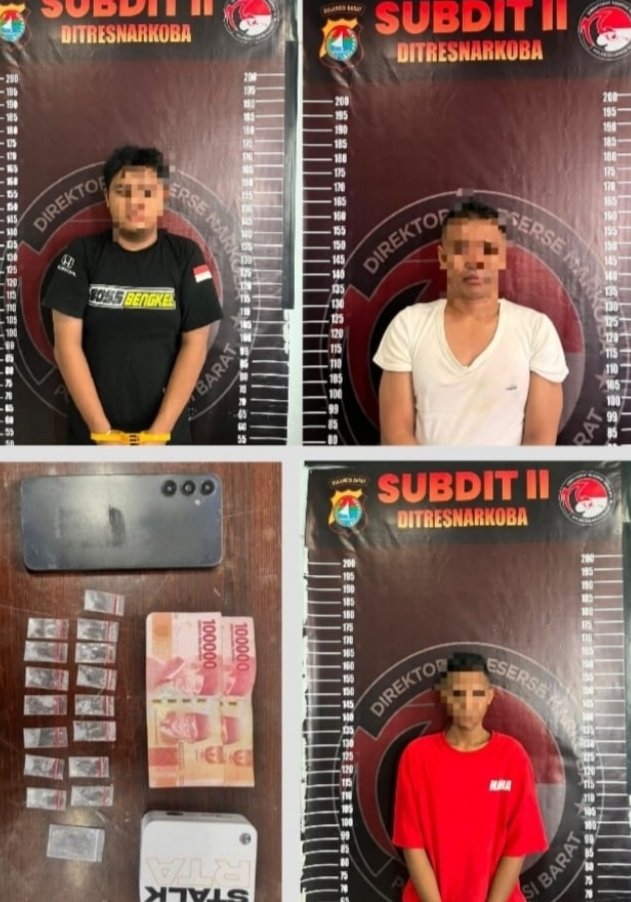 Sasar Jaringan Narkotika, Polda Sulbar Amankan Tiga Orang Sita Puluhan Saset Sabu di Malunda